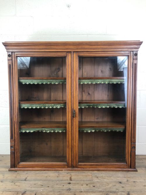 Antique Victorian Glazed Bookcase Cabinet