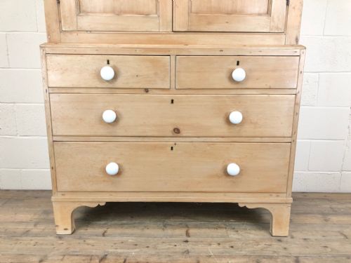 fig 1. Antique Victorian Pine Linen Press Cupboard