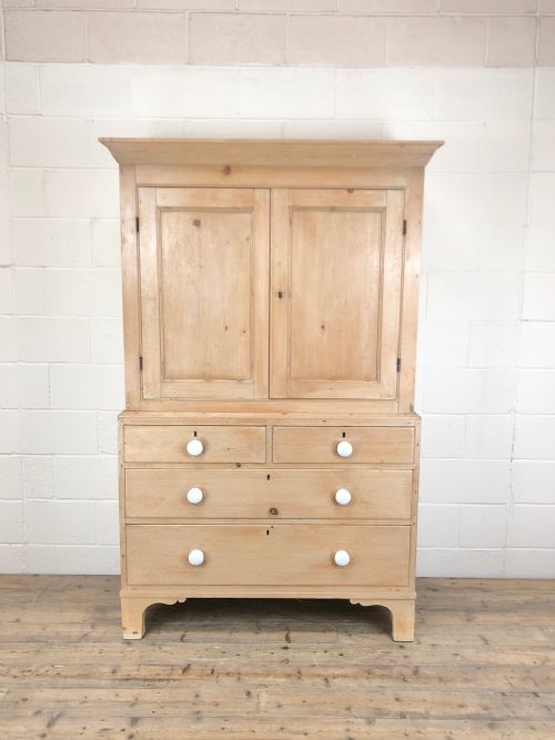 fig 2. Antique Victorian Pine Linen Press Cupboard