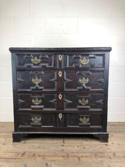 Antique 18th Century Jacobean Style Oak Chest of Drawers