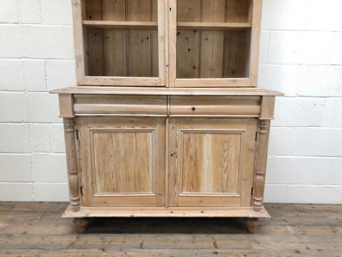 fig 1. Antique Victorian Pine Glazed Cabinet Dresser