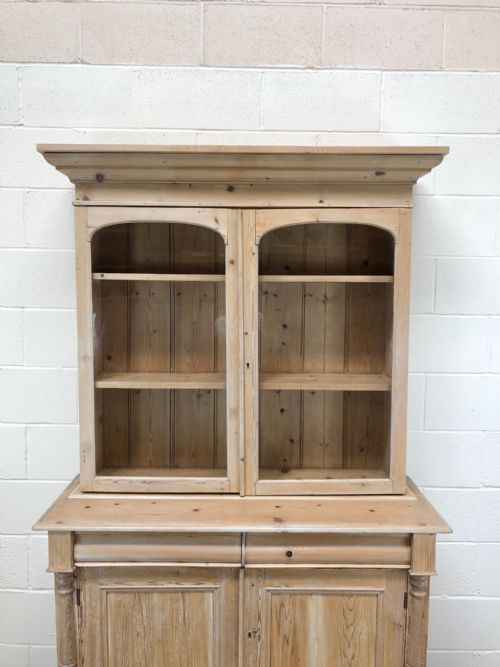 fig 2. Antique Victorian Pine Glazed Cabinet Dresser