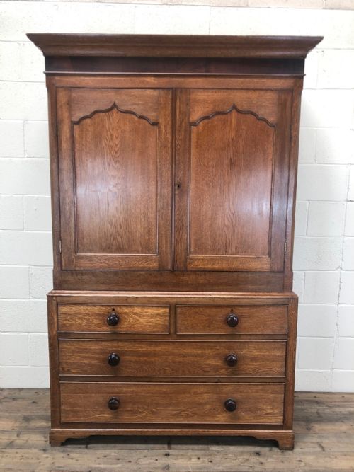 Antique 19th Century Welsh Oak Press Cupboard