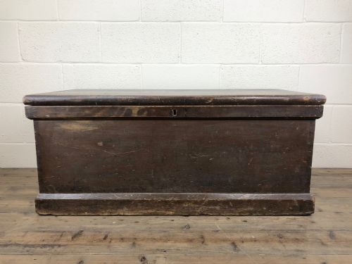 fig 1. Antique Victorian Stained Pine Trunk
