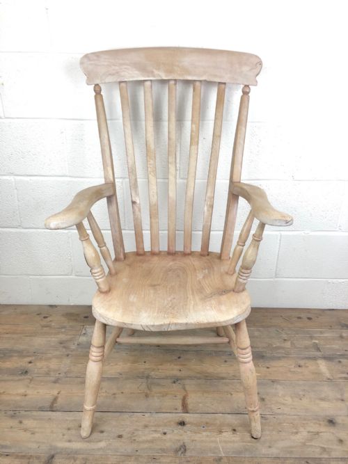 fig 1. Antique 19th Century Ash and Elm Windsor Armchair