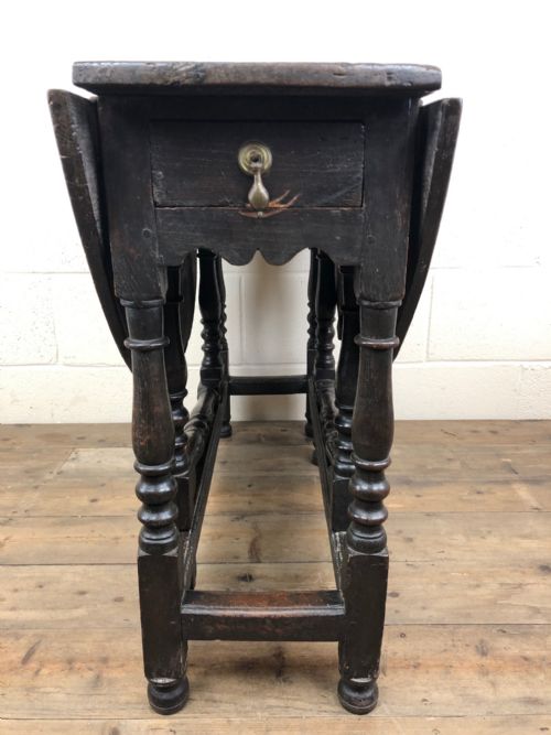 fig 1. Antique 19th Century Small Oak Gate Leg Table