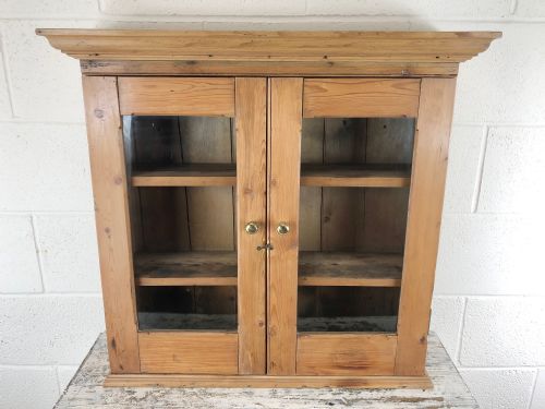 fig 1. Antique Victorian Pine Glazed Wall Cupboard