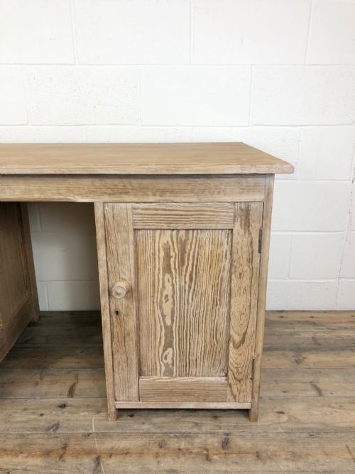 fig 2. Antique Pitch Pine Kneehole Writing Desk