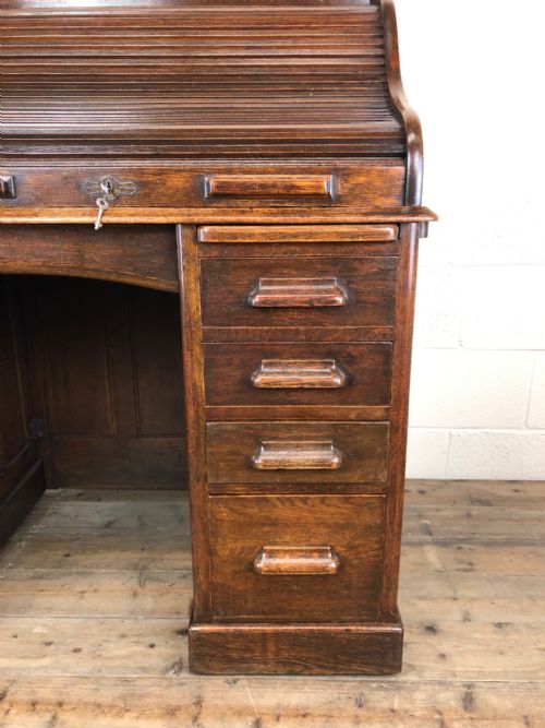 fig 2. Early 20th Century Oak Roll Top Desk