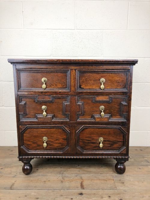 Small Jacobean Revival Oak Chest of Drawers