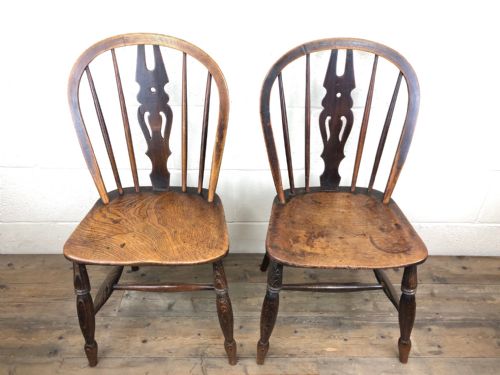 fig 1. Pair of 19th Century Ash and Elm Farmhouse Chairs