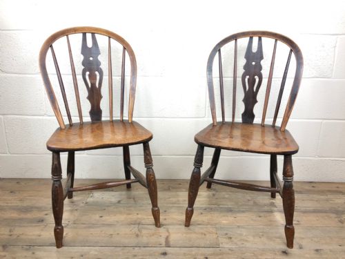 fig 2. Pair of 19th Century Ash and Elm Farmhouse Chairs