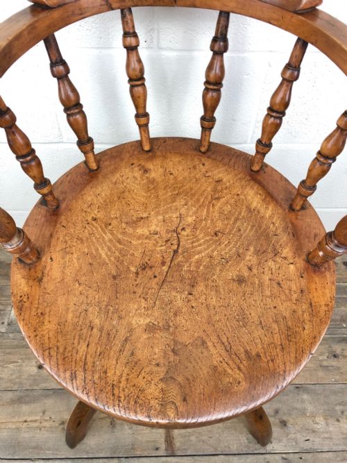 fig 2. 19th Century Beech and Elm Swivel Desk Chair