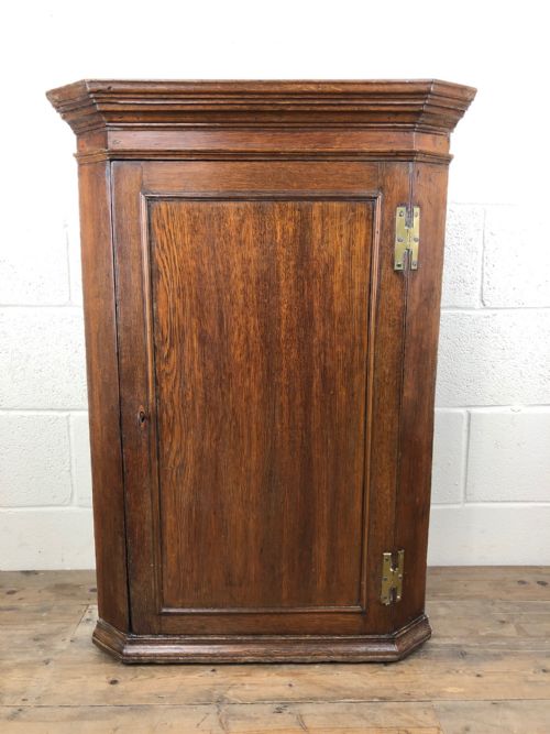 19th Century Antique Oak Corner Cupboard