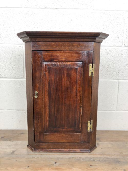 Small Early 19th Century Oak Corner Cupboard