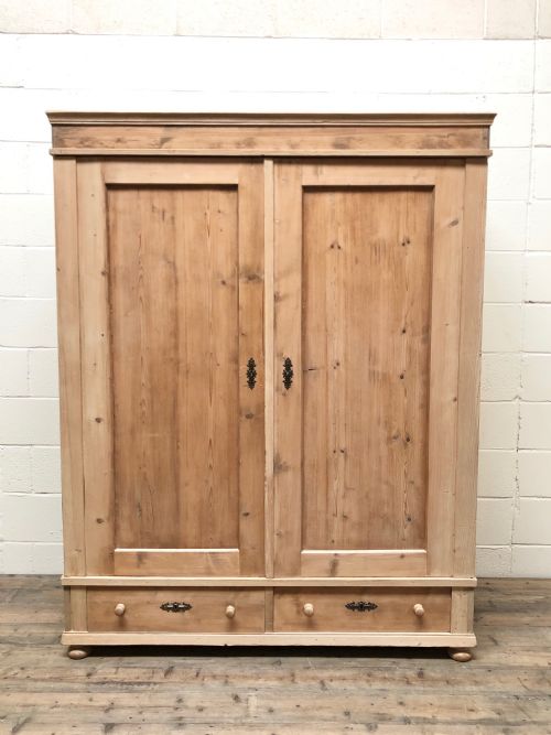 Antique Pine Flat Pack Double Wardrobe