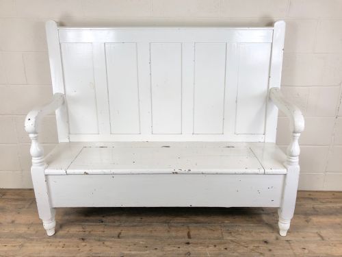 fig 1. Antique 19th Century Painted Pine Pembrokeshire Settle