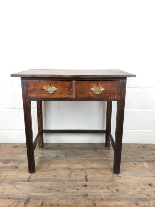 Antique Oak Console Table with Drawers