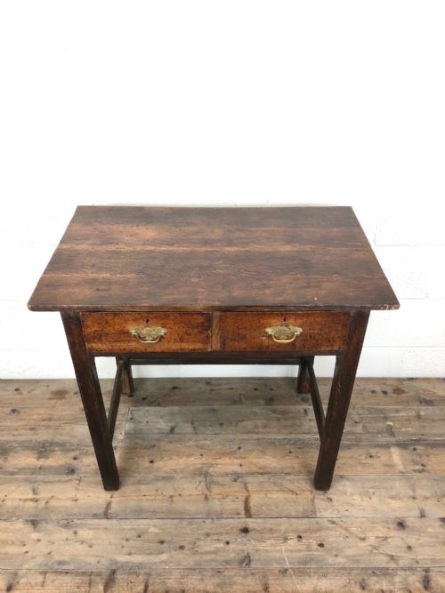 fig 1. Antique Oak Console Table with Drawers