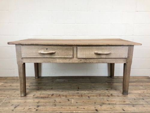 Early 20th Century Antique Oak and Pine Work Table