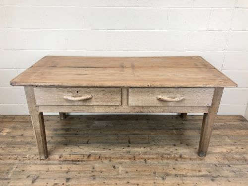 fig 1. Early 20th Century Antique Oak and Pine Work Table