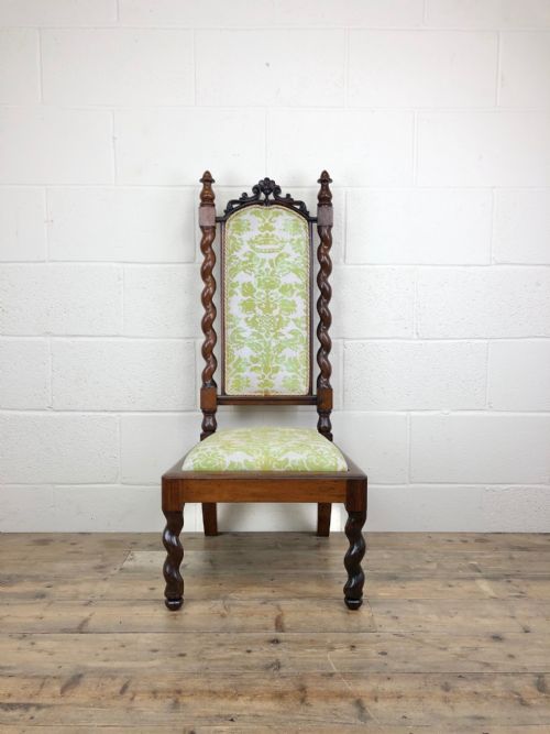 fig 1. Antique Victorian Mahogany and Rosewood Decorative Hall Chair