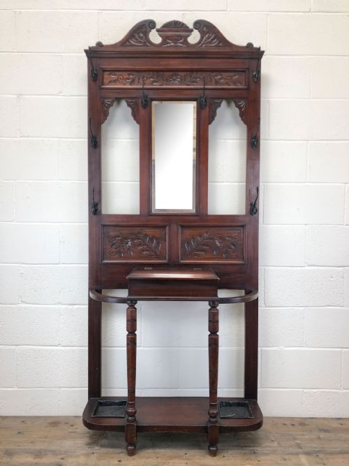 Antique Edwardian Mahogany Hat and Coat Hall Stand