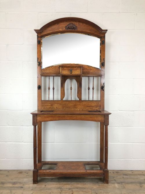 Early 20th Century Antique Oak Hall Stand