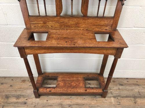 fig 2. Early 20th Century Antique Oak Hall Stand
