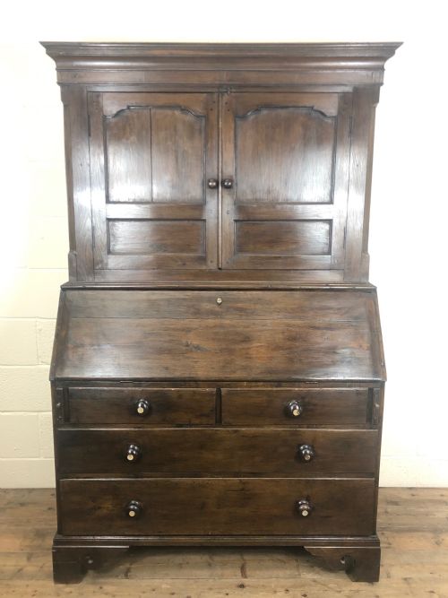 Antique 18th Century Welsh Oak Two Stage Bureau Cupboard
