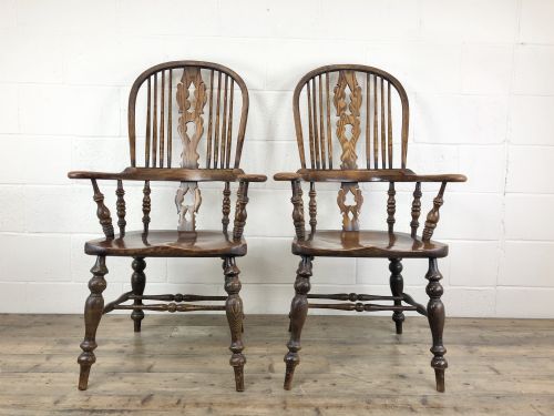 fig 1. Pair of Ash and Elm Windsor Armchairs