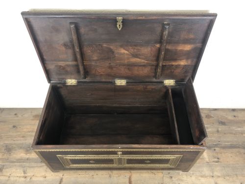 MIDDLE EASTERN HARDWOOD BLANKET BOX OR COFFER - ADDITIONAL PHOTO 6