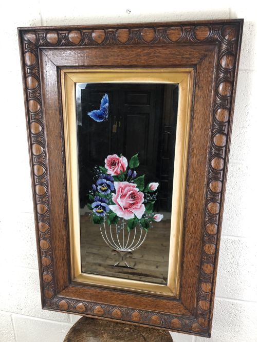Early 20th Century Carved Oak Gypsy Mirror