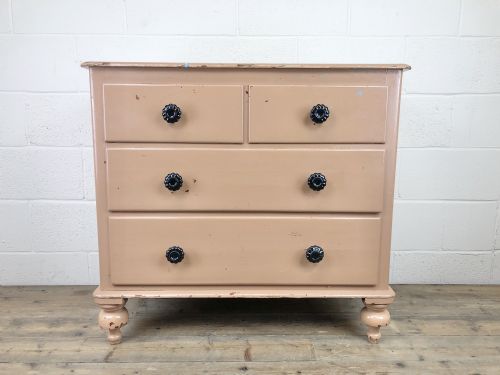 fig 1. Antique Victorian Painted Pine Chest of Drawers