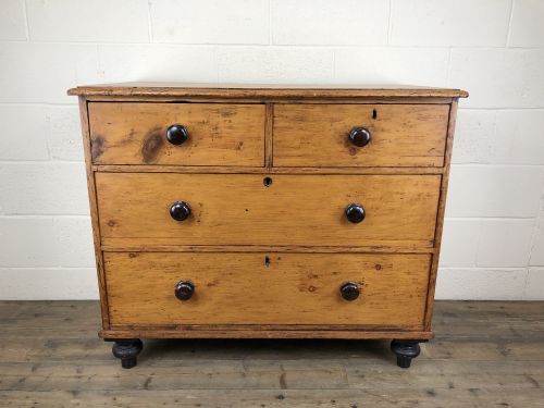 fig 1. 19th Century Antique Pine Chest of Drawers