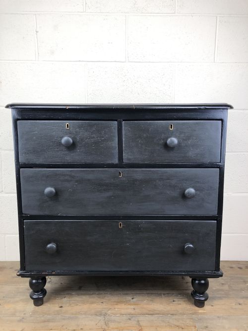 Late Victorian Ebonised Pine Chest of Drawers