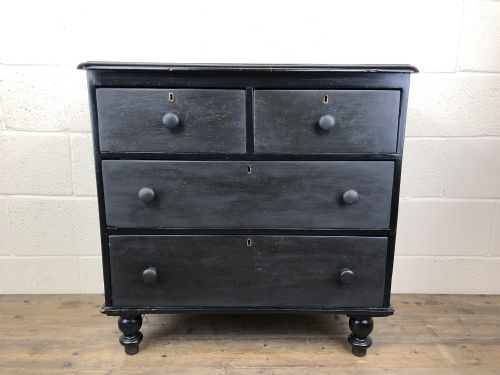 fig 1. Late Victorian Ebonised Pine Chest of Drawers