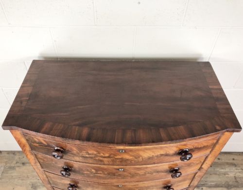 fig 2. Antique Victorian Mahogany Bow Front Chest of Drawers