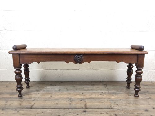 Antique Victorian Mahogany Hall Bench