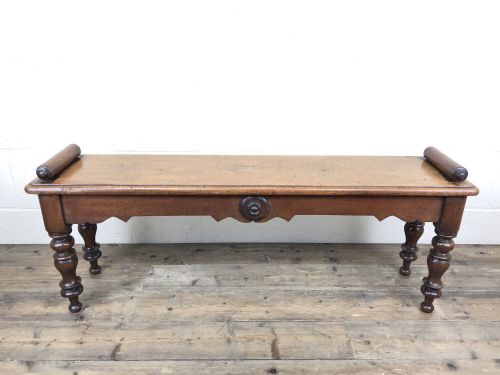 fig 1. Antique Victorian Mahogany Hall Bench