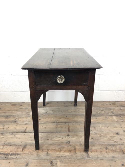 Antique Georgian Oak Side Table with Drawer