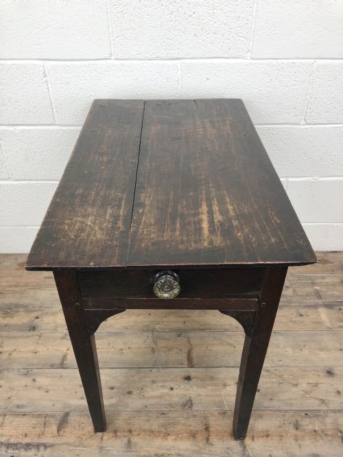 fig 1. Antique Georgian Oak Side Table with Drawer
