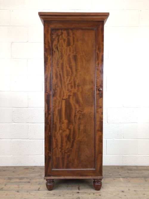 Antique Victorian Mahogany Single Door Wardrobe