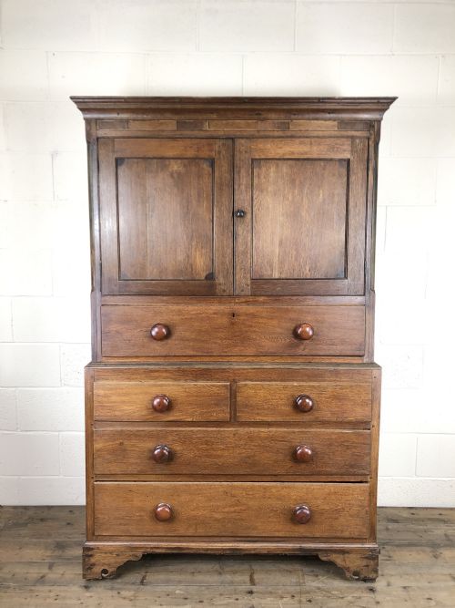 Antique 19th Century Welsh Oak Press Cupboard