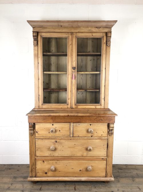 Antique Victorian Pine Dresser with Glazed Top