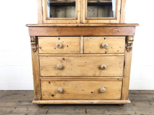 fig 1. Antique Victorian Pine Dresser with Glazed Top