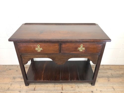 fig 1. Antique Early 20th Century Oak Pot Board Dresser Base