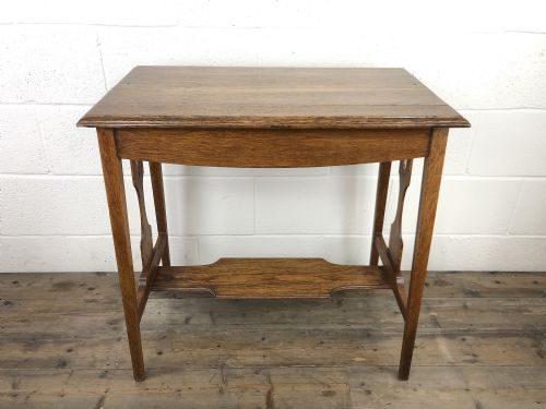 fig 1. Early 20th Century Antique Oak Arts and Crafts Side Table