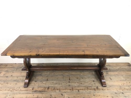 fig 1. Early 20th Century Antique Oak Refectory Table