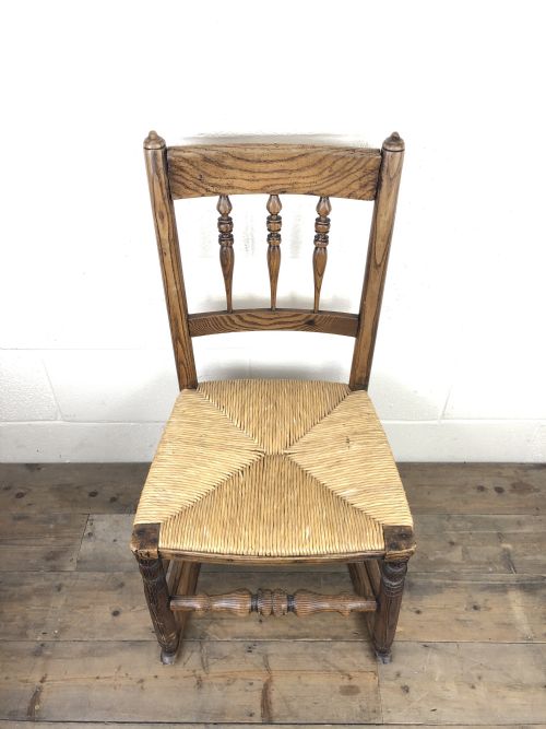 fig 2. Antique Ash and Elm Rocking Chair with Rush Seat